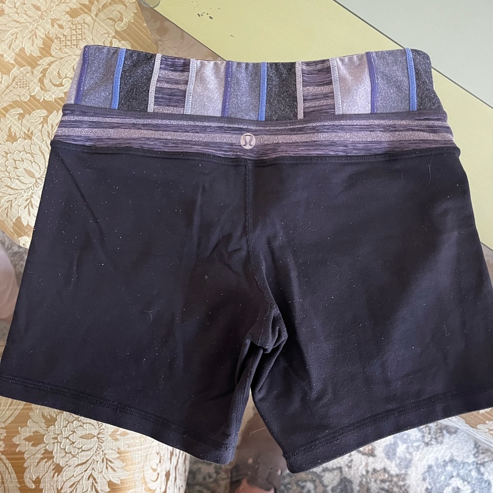 lululemon Women's Black Shorts with Striped Waistband